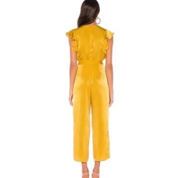 Tularosa Sunset Yellow Ruffle Sleeve Jumpsuit - Picture 2 of 7